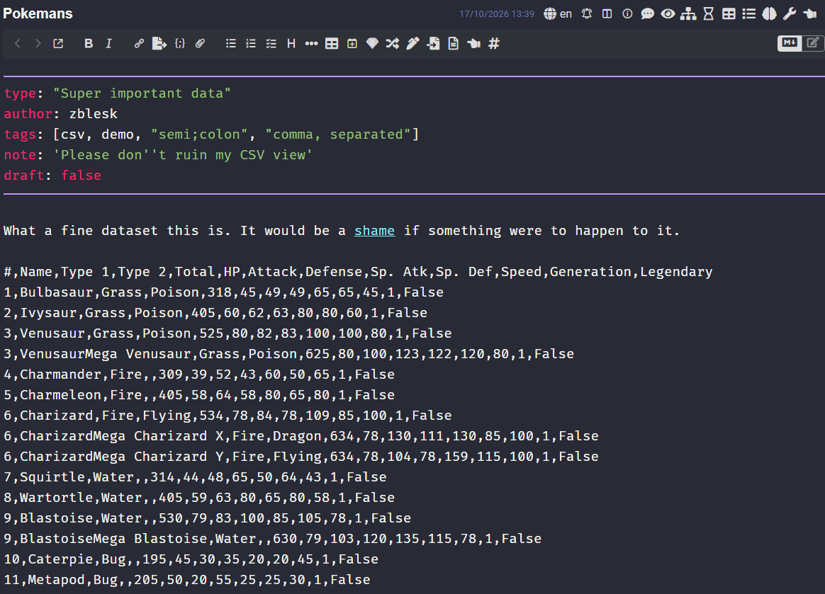 CSV Mode demo