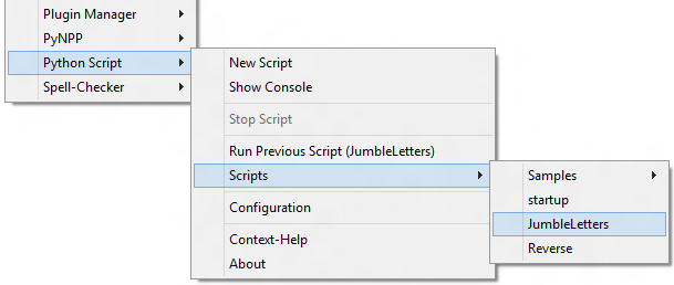 Python Script menu