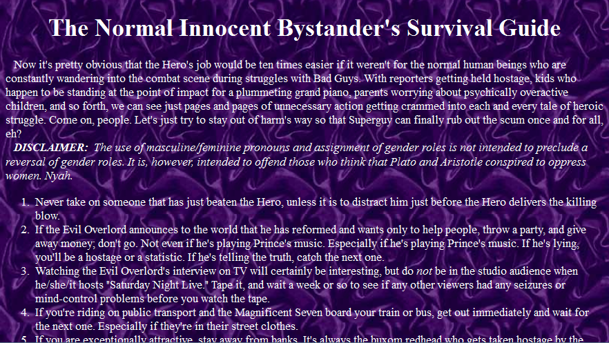 Innocent Bystander's Survival Guide